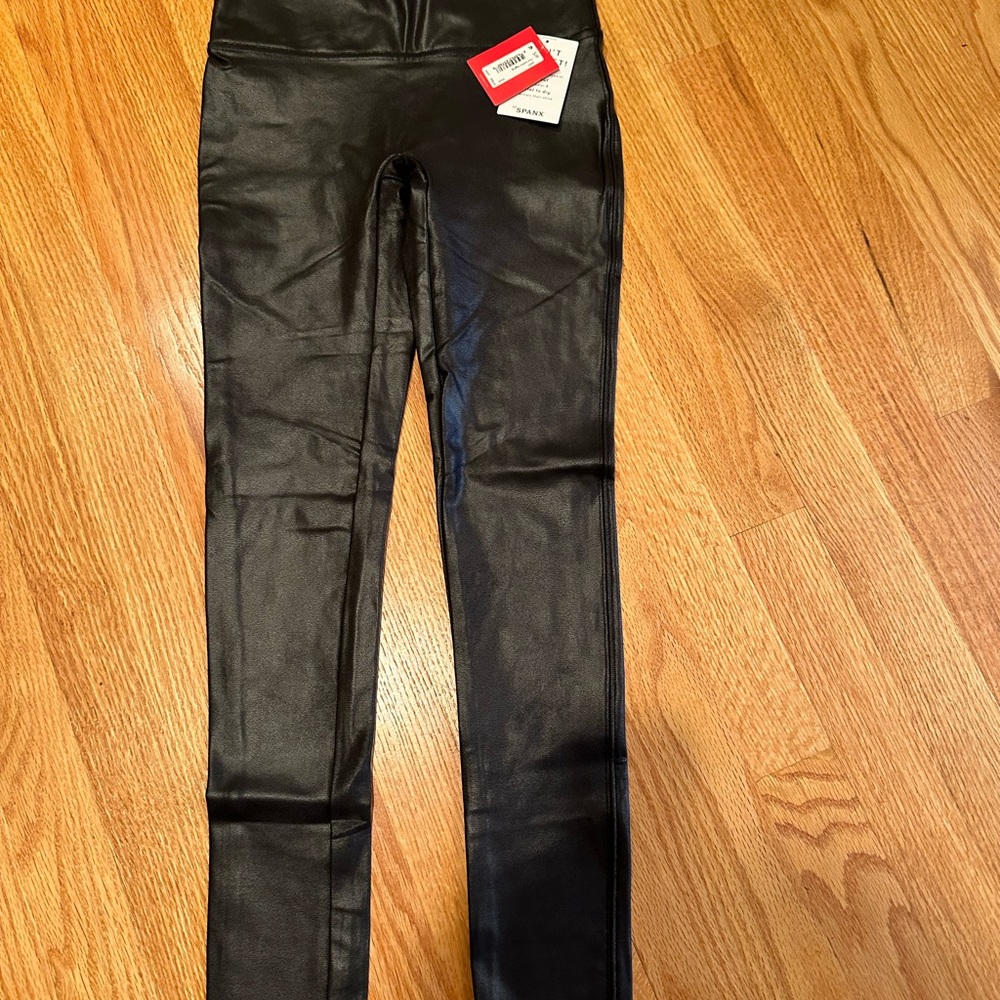 Black Faux Leather Leggings- never worn
